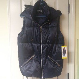 Buffalo David Bitton Navy Hooded Puffer Vest New